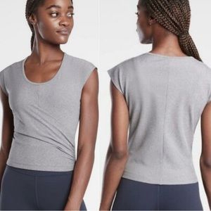 Athleta Gray Bayview Wrap Tee